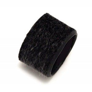 2 MIA Black Furry Leather Material Ponytail Cuff